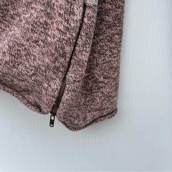 Prana womens Astrid sweater grey and pink side zip detail size Large - Picture 12 of 13